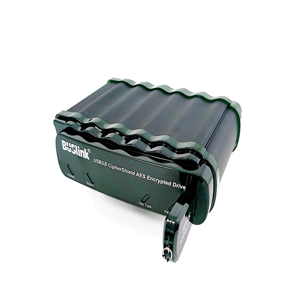 BUSlink CDSE-4TG1K1M1 4TB HDD Mode 1 Key USB Powered USB 3.2 Gen 1 (3.0) FIPS 140-2 Level 2 HIPAA 256-bit AES Hardware Encrypted Mini Secure Drive