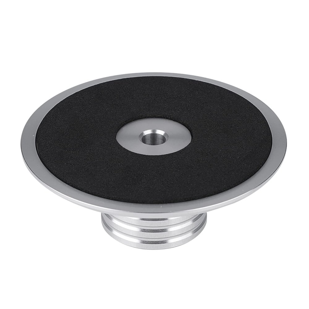 Keenso New Black Record Weight Clamp Turntable Metal Disc Stabilizer, Aluminum Pressure City, for Better Sound Quality, Easy to Wear (Silver)