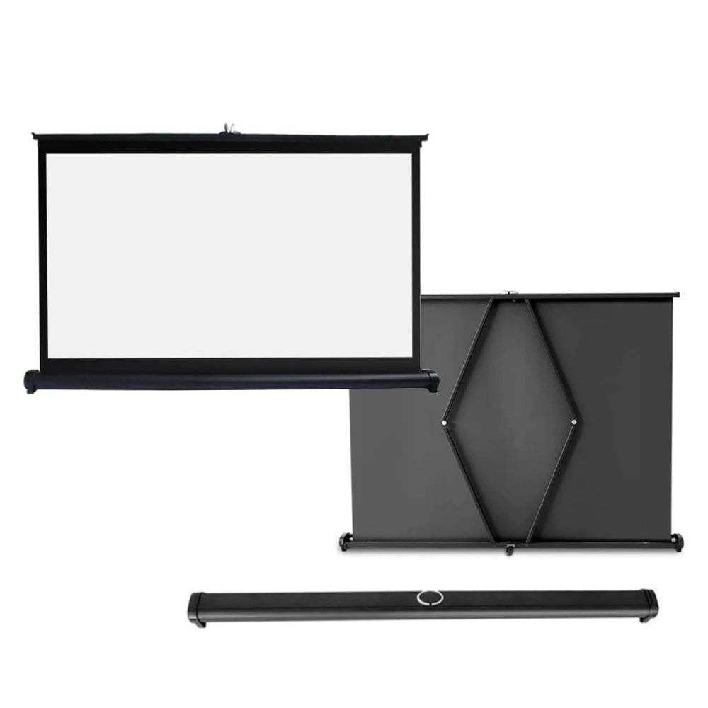 SXKJQER Portable Projector ScreenDesktop Projection ScreenMobile Projection Screen, Lightweight Carry Durable Easy Pull Out System for Schools Meeting Conference Indoor Outdoor Use(16:9,40")