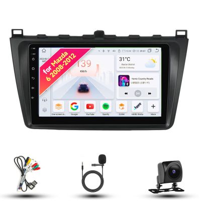 Radio for Mazda 6 2008-2012 Android 13 9" IPS Touch Screen, Car Stereo with CarPlay & Android Auto, GPS Navigation DSP SWC 5G WiFi Camera 4CORE 2+32GB