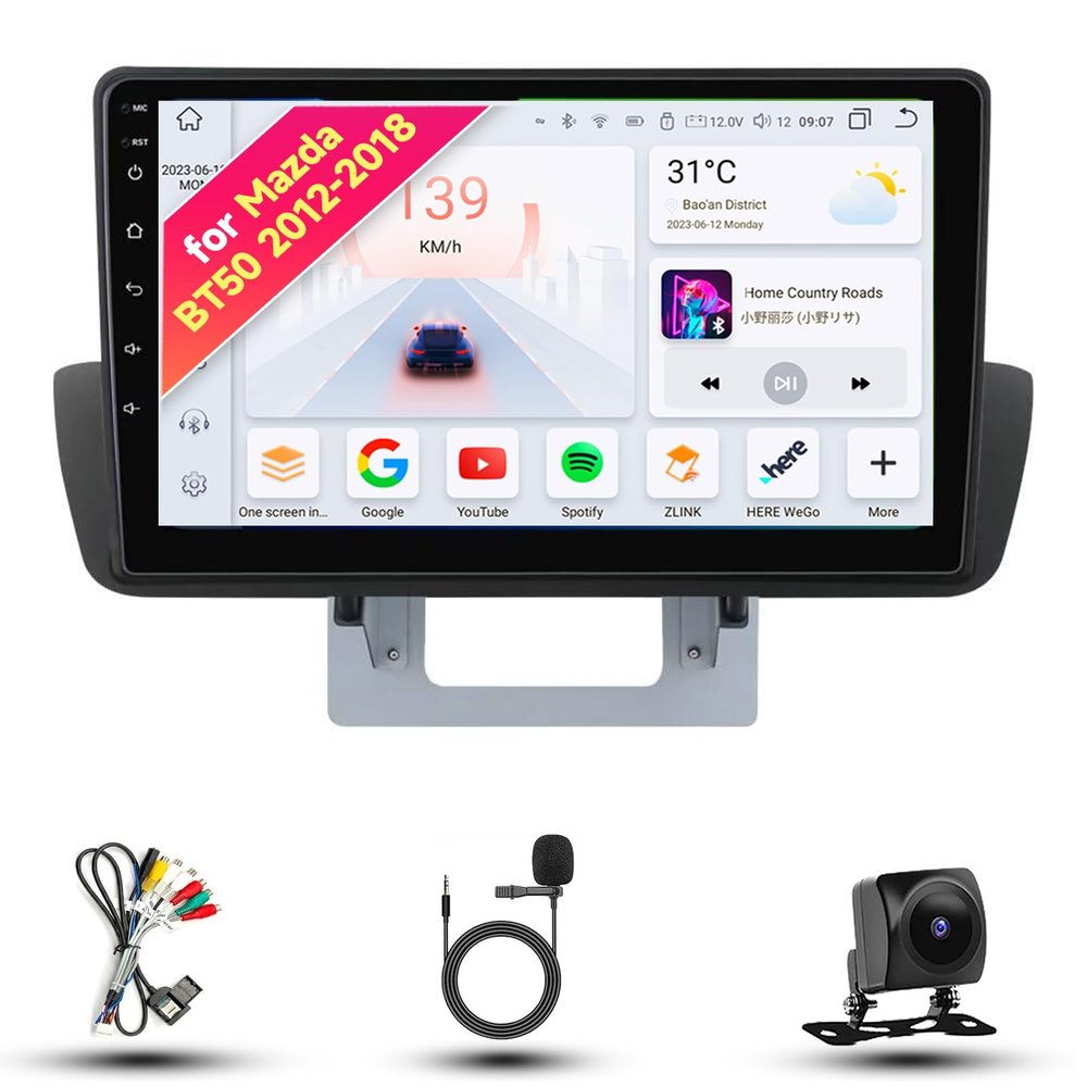 Radio for Mazda BT-50 BT50 2012-2018 Android 13 9" IPS Touch Screen, Car Stereo with CarPlay & Android Auto, GPS Navigation DSP SWC 5G WiFi Camera 4CORE 2+32GB