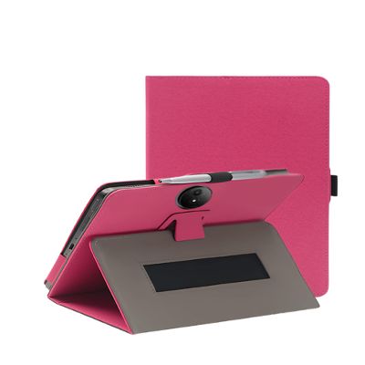 11.5" Case for TCL NXTPAPER 11 Plus Android Tablet (Model 9469X), PU Leather Folding Cover with Pen Holder and Wrist Strap, Business Travel Portable (Rose Red)