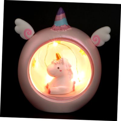 PRETYZOOM Unicorn Night Light Table Lamp Cute Mini Resin Lamp Colorful LED Touch Control Adorable Bedroom Decor for Boys and Girls
