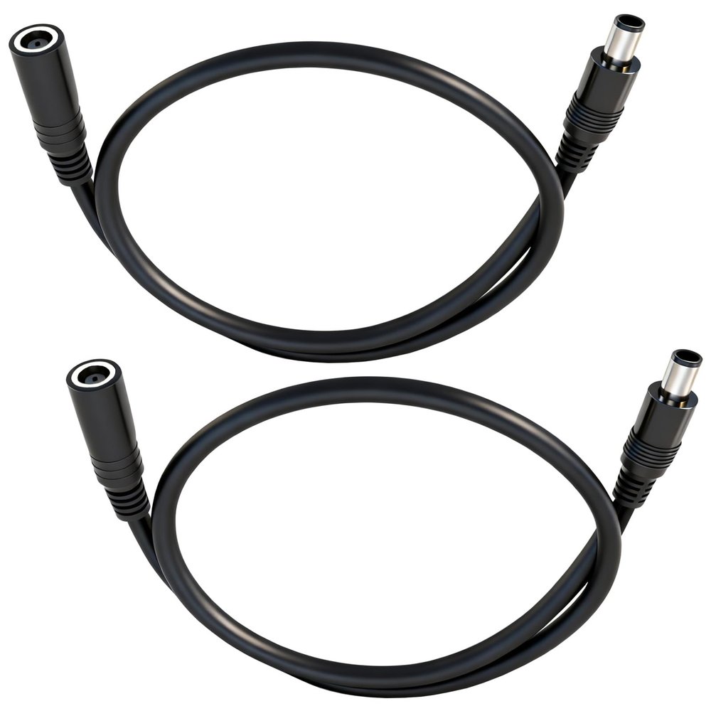 7.4mm x 5.0mm DC Power Extension Cable, 2-Pack Male to Female Jack Connector 16AWG 1.6FT, for Laptop, Solar Controller, Power Supply Adapter Cord