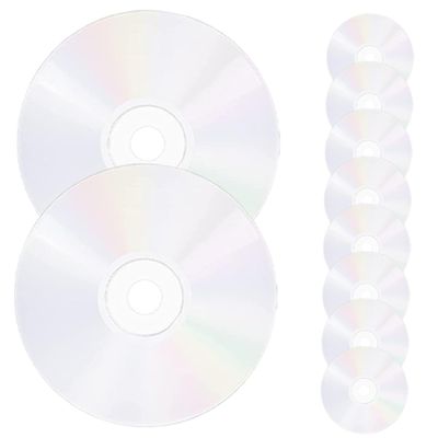 POPETPOP 10Pcs DIY Painting CD Discs Blank Transparent Craft Disks for Wall Decor Creative Room Decoration Party Supplies and Material