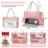 AHHZOOPLL 2-in-1 Lunch & Laptop Tote Bag15.6" Work Bags for WomenWater-Resistant Polyester CasualInsulated Leakproof Lunch CompartmentTeacher Nurse BagLaptop Briefcase for Office TravelPink view 3