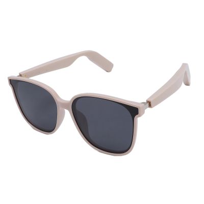 Zyyini Smart Glasses for Women, HD Polarized Lens BT 5.3 Sunglasses with Mic and Speaker, Touch Control, for Outdoor Driving Music Listening, Light Roseate