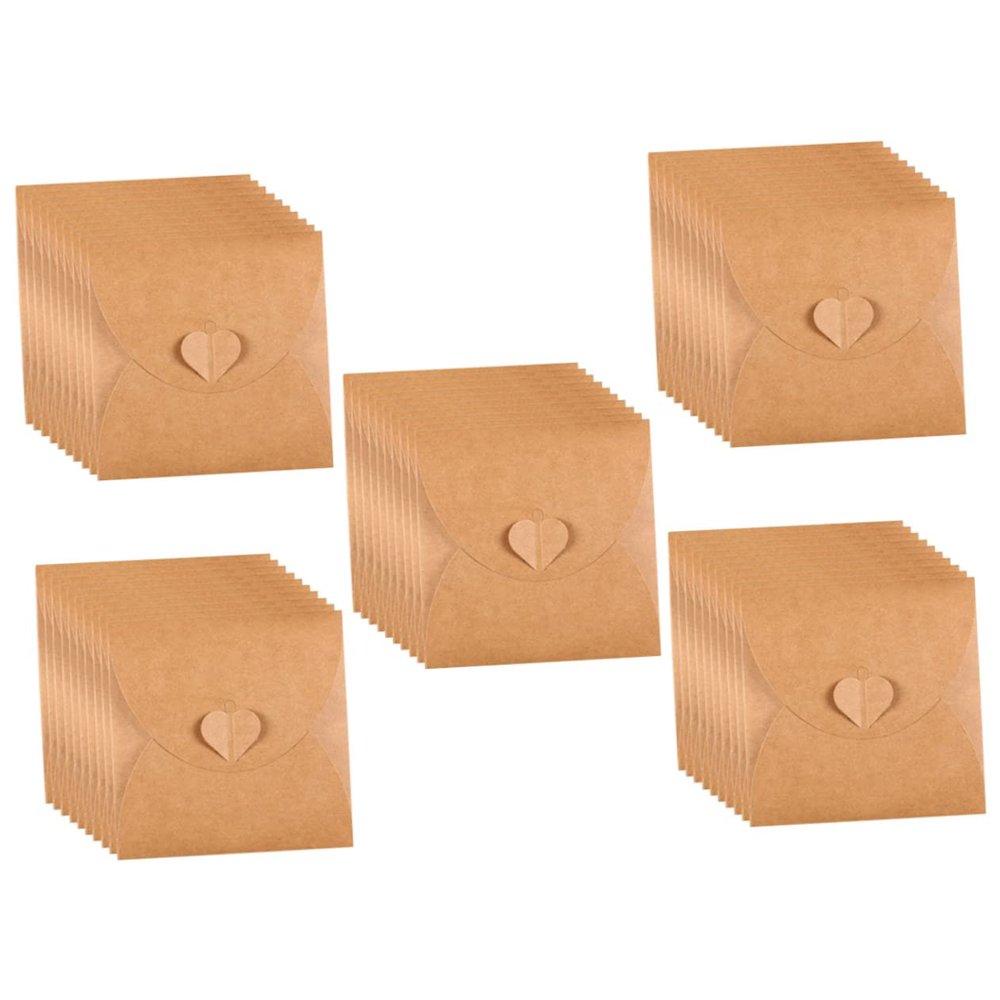 ELAYARD 50Pcs Kraft Paper Cd DVD Sleeves Storage Envelopes with Heart Button Scratch-Resistant Protective Kraft Paper Sleeves for Compact Discs and DVDs for Home and Cinema Media Organization