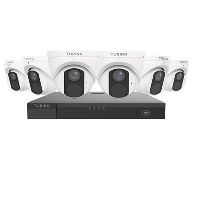 TLK6T482 LITE IP Security Video Kit with 8-Channel NVR 2TB and 6X 4MP Turret Camera with 2. 8mm Lens, White