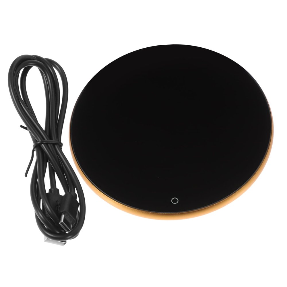 COLLBATH USB Cup Warmer Mat Auto Shut-Off Reusable Heating Coaster for Coffee and Tea Metal Mug Warmer for Desk Use for Home and Office