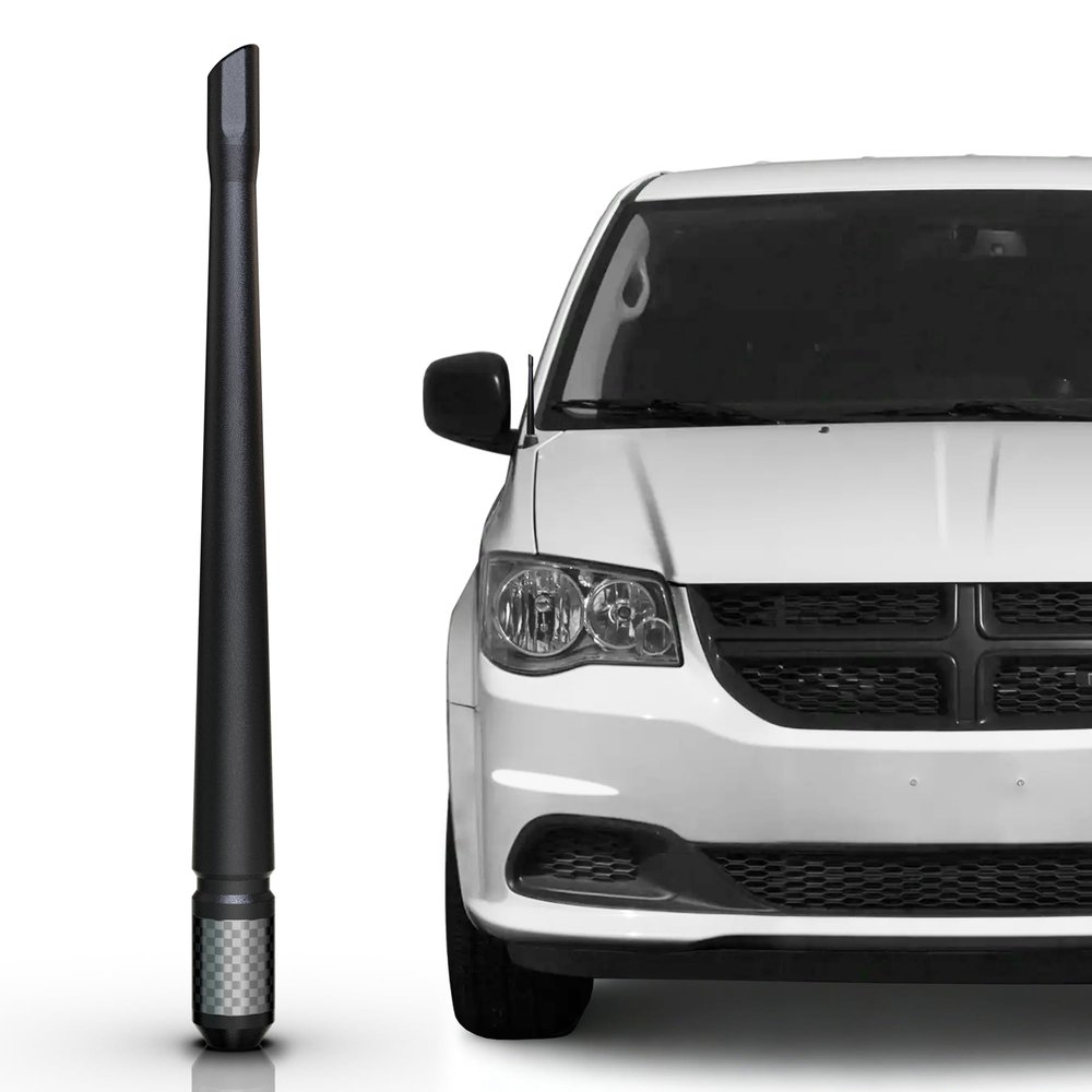 TEKK Carbon Fiber Short Antenna Compatible with Dodge Grand Caravan 2008-2020/7.9 Inches Premium Flexible Rubber/Designed for Enhance FM/AM Radio Signal Reception