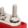 Power Distribution Block M8 Screw 4 Terminal Bus DC 12V 48V 300A Red for Automobile Boat Plated Brass Plate with Detachable Cover Neat Safe Wiring view 2