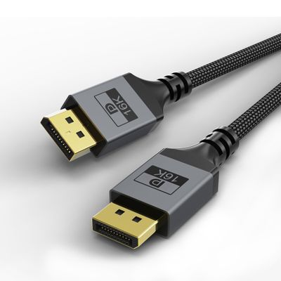 16K Displayport Cable 2.1, DP 2.1 Cable [16K@60Hz, 8K@120Hz, 4K@240Hz 165Hz 144Hz] Support 80Gbps HDR, DSC 1.2a, Braided Display Port Cable Cord Compatible FreeSync G-Sync Video Card Monitor, 10FT