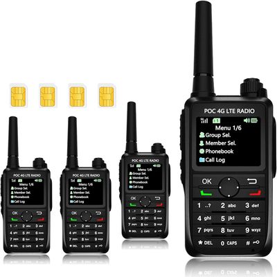 4G PoC Long Range Walkie Talkies with SIM Cards - Unlimited Range Global Push-to-Talk Radios, Portable One-Touch PTT Two-Way Radios for Outdoor