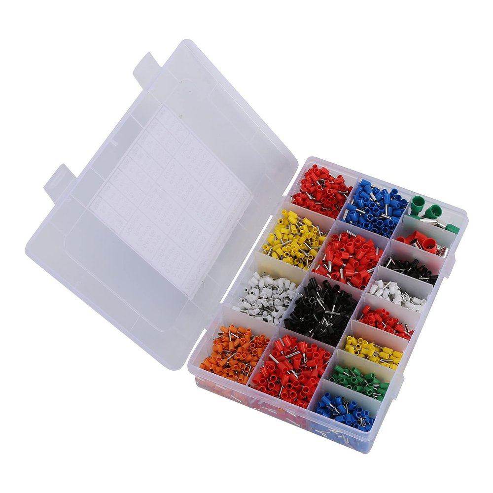 Beufee 2120PCS Insulated Cord Pin End Terminal Kit, Copper Wire Crimp Connector Ferrule with Plastic Storage Box Electrical Wire Terminal Ve Convenient