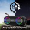 KASOHQEE Portable Bluetooth Speaker with RGB Lights, 20W Loud Sound, IPX6 Waterproof, 20H Playtime, Wireless Speakers for Travel, Sport, Party, Outdoor, Shower view 3