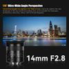 7artisans MF14mm F2.8 Full Frame Ultra Wide Angle 114 Large Aperture Prime Lens Compatible for Sony E Mount FX3, FX30, A1,A9, A7m,A7r,A7s, A7c Series Mirrorless Camera view 2