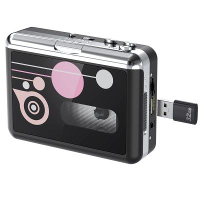 Portable Cassette Player, USB Cassette to MP3 Converter, Cassette Audio Music to Digital Converter with Headphones, No PC Required