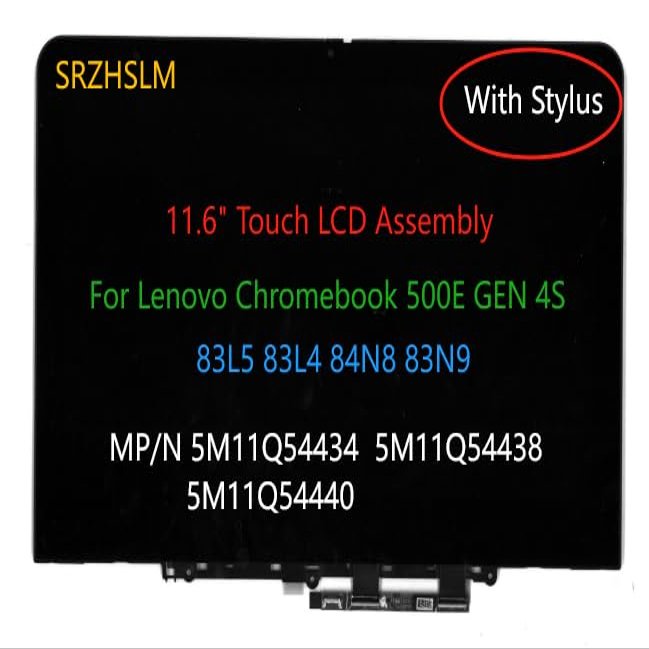 11.6" LCD Replacement for Lenovo 500e Chromebook Gen 4s 83L5 83L4 5M11Q54434 5M11Q54436 5M11Q54438 5M11Q54440 HD Touch Module