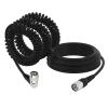 YOTENKO TNC Straight Male to TNC 90 Degree Right-Angle Male Coiled Cable RG58-18.3FT Collapsed to 23FT Extended, Spring Coax for Test Equipment & Compact Spaces view 1