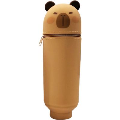 Vobumix Silicone Pencil Case Cartoon Pen Holder Pencil Storage Container for Kids Students Adults School Office Supplies