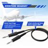 WODASEN General Aviation Headset GA Dual Plug Pilot Headsets with Boom Mic Aircraft Airplane Noise Cancelling Headphones (Blue) view 4