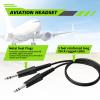 WODASEN General Aviation Headset GA Dual Plug Pilot Headsets with Boom Mic Aircraft Airplane Noise Cancelling (Bright-Green) view 4