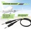 WODASEN General Aviation Headset GA Dual Plug Pilot Headsets with Boom Mic Aircraft Airplane Noise Cancelling Ear Protection Headphones Flight Student Earmuff (Light-Green) view 4