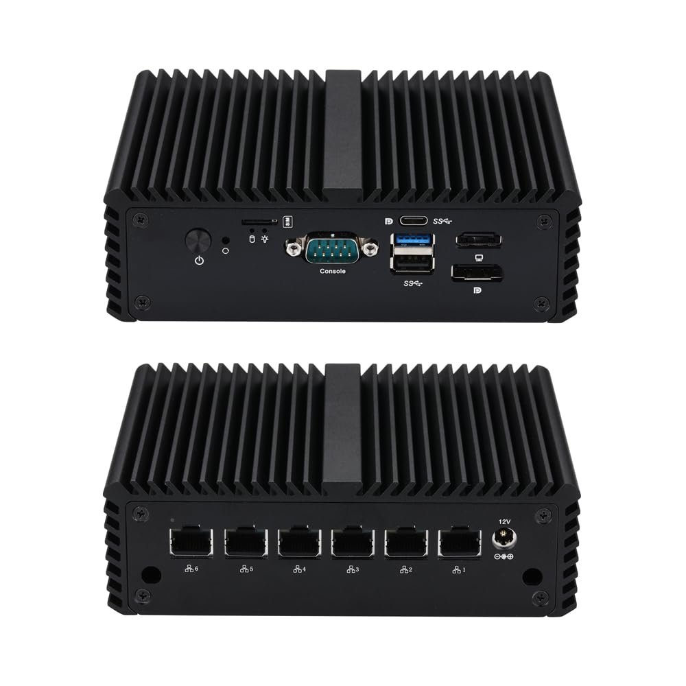 Qotom Firewall Appliance Q10922G6 Processor N100,up to 3.4GHz Barebone(NO Ram NO SSD) -6X I226-V 2.5G Gigabit LAN,Win10,Untangle,Centos 24/7