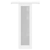 80" Hidden Style Track White Primed 1-Lite Frosted Glass Sliding Barn Door with Hardware KitNo Assembly Required24'' x 80'' view 2
