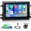 2G+64G Car Radio for Ford F150/F250/F350/E250/E350 Edge Fusion Explorer with Wireless Carplay Android Auto, 7 inch HD Touch Screen Car Stereo with Bluetooth/GPS/WiFi/FM/SWC/USB/HD Backup Camera view 1