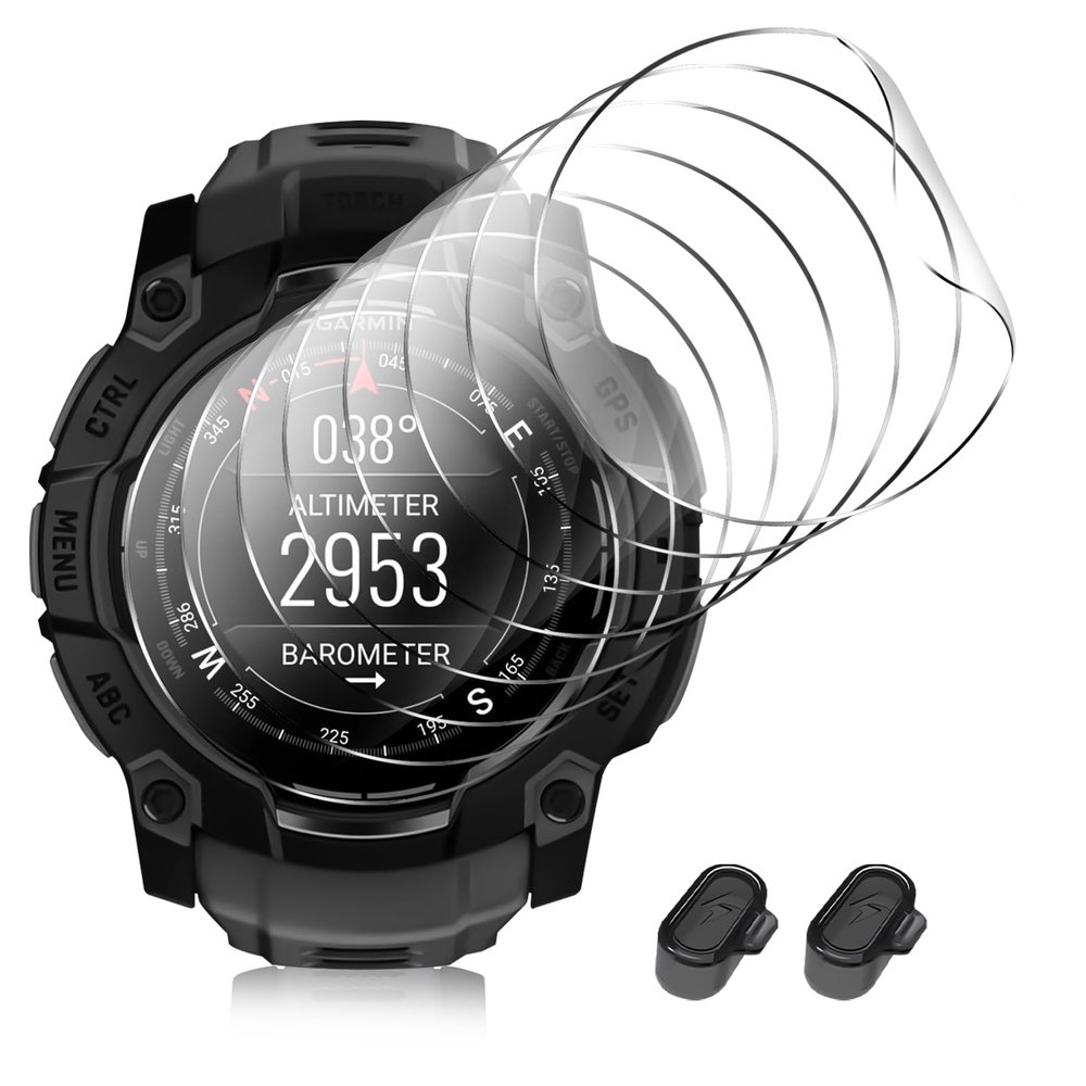 8 Packs Compatible for Garmin Instinct 3 50mm Screen Protector,Advanced Soft TPU (Non-tempered Glass) High Definition Scratch Resistance without Bubbles