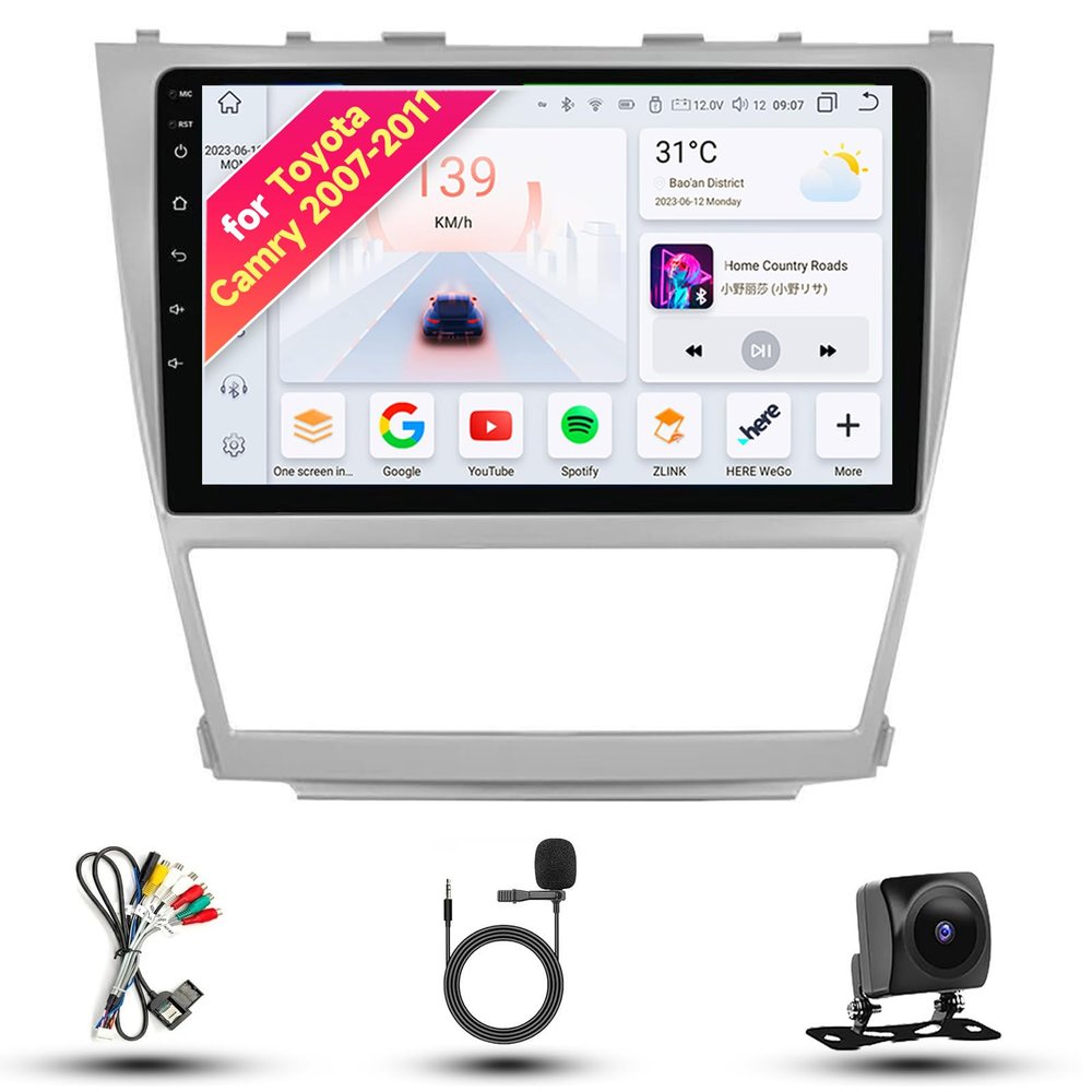8CORE 8+128GB Radio for Toyota Camry 2007-2011 Android 13 10.1" IPS Touch Screen, Car Stereo with CarPlay & Android Auto, GPS Navigation DSP SWC 5G WiFi Camera