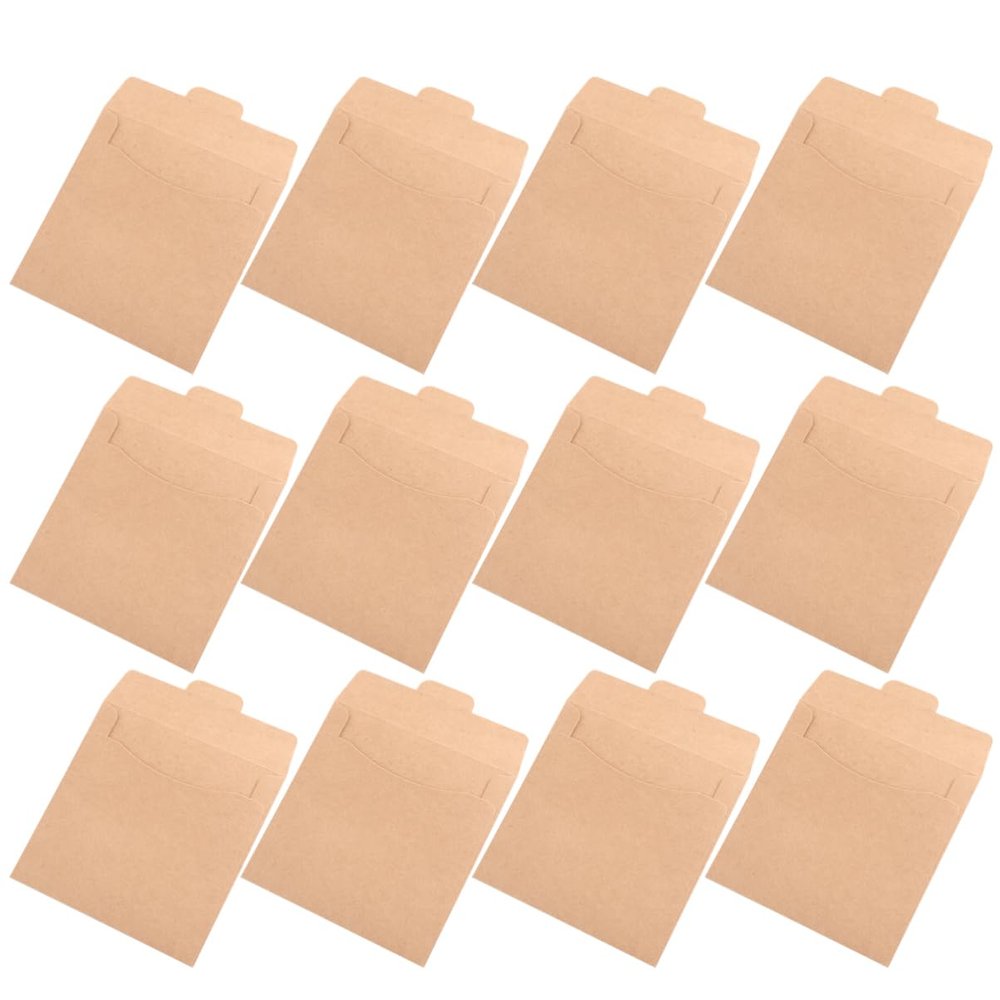 Cabilock 30pcs Kraft Paper CD DVD Sleeves Waterproof Disc Bags Packaging Envelopes for Home and Travel Use