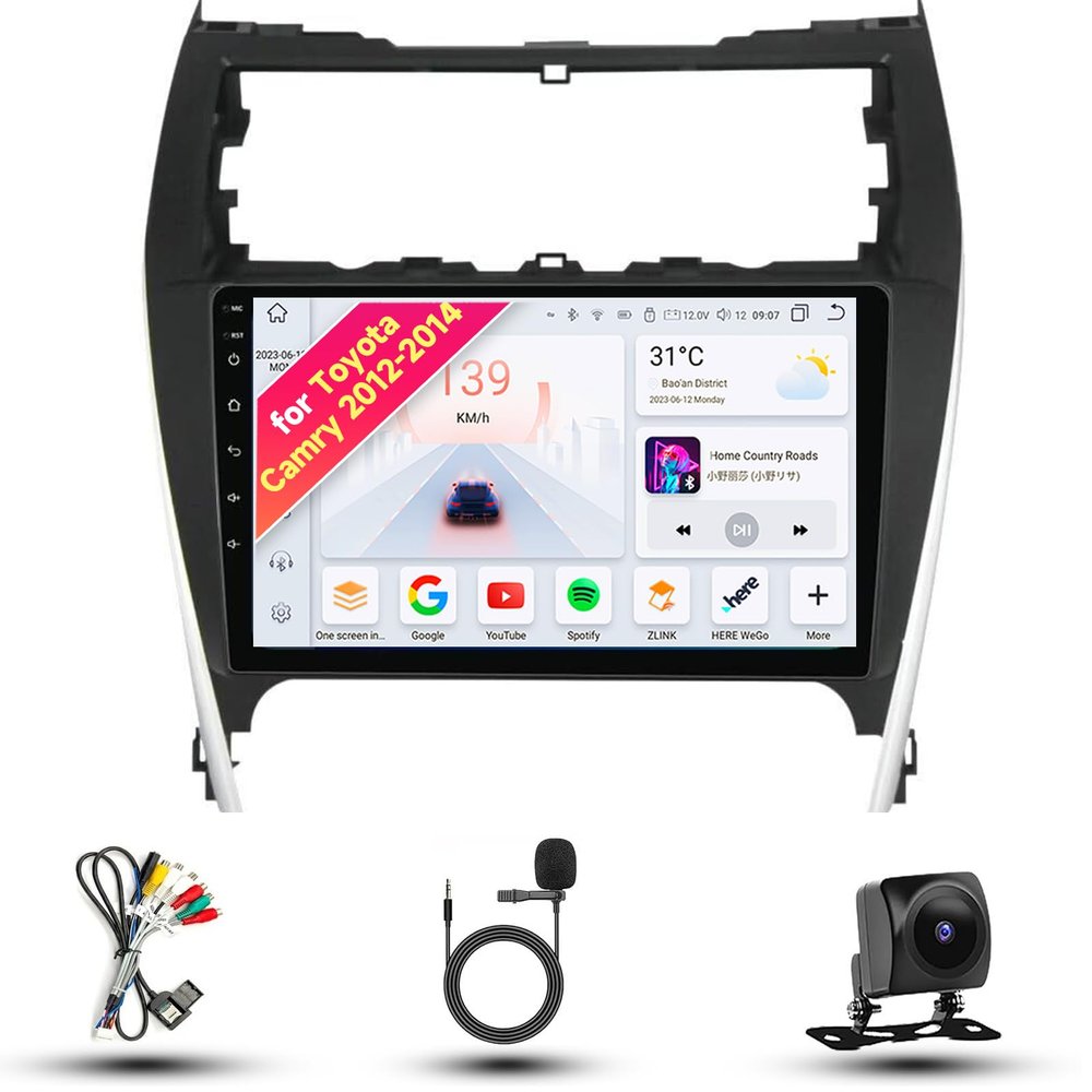 Radio for Toyota Camry 2012 2013 2014 Android 13 10.1" IPS Touch Screen, Car Stereo with CarPlay & Android Auto, GPS Navigation DSP SWC 5G WiFi Camera 4CORE 2+64GB