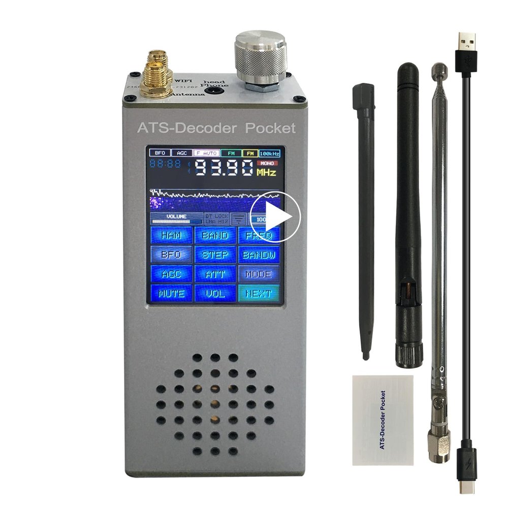 ATS-Decoder SI4732 Full Band Radio Receiver Portable DSP ATS120 Pocket Radio with SSB AM FM SW MW LW 2.4" TFT Touchscreen Bluetooth Type-C Rotary Encoder for Hobbyists and Engineers
