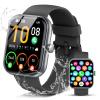2025 Smart Watch for Men Women (Answer/Make Call), 1.96" HD Fitness Tracker Running Watch,IP68 Waterproof,Pedometer, Sleep/Step/Activity/Heart Rate Monitor,110+ Sport Mode Smartwatch for Android Phone view 1