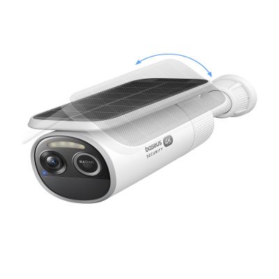 Baseus S2 4K Solar Security Cameras Wireless Outdoor - Radar+PIR Detection, AI Face Recognition, Auto Sunlight-Tracking, Color Night Vision, IP67, No Monthly Fee, Local Storage, Featured at CES 2025