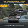 Fitcamx Front 4K+Rear 1080P Dash Cam Adapts for Volkswagen Tiguan 2024-2026 MK3 (Black Cover), Integrated OEM Look, 2 Way HD Video, WiFi & APP, Loop Recording, Parking Sensor, Easy to Use, 128GB Card view 2