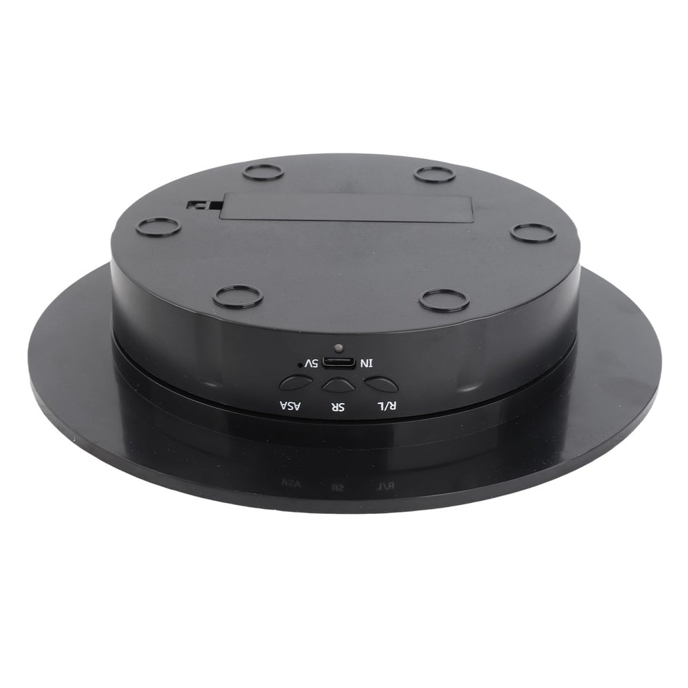 360 Degree Electric Rotating Turntable Display Stand Speed Adjustable for Video Photography Props ABS Material 200x200x40mm (ABS)
