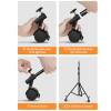 3Pcs Set Flexible Swivel Casters Wheels with 16mm Diameter Mounting Holes for Photography Light Stand Tripod Wheels Premium ABS Material Smooth 360 Rotation Lockable System view 2