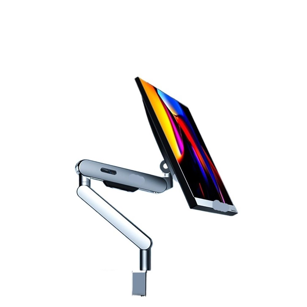IMMDJUQI Monitor Arm Desk Stand 17" - 34" Weight Up to 19.8 lbs (9 kg) Screen Stand Adjustable 360 Rotation AM400B Monitor(Silver Monitor Arm)