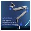 IMMDJUQI Monitor Arm Desk Stand 17" - 34" Weight Up to 19.8 lbs (9 kg) Screen Stand Adjustable 360 Rotation AM400B Monitor(Silver Monitor Arm) view 3