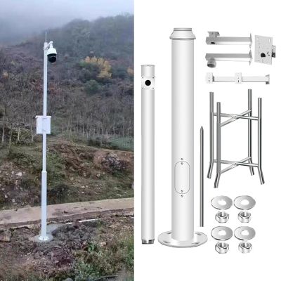 LXLZYXSF Farm Villages Security Cameras Post Stand, Remote Cameras Pole 20feet 18feet 16feet 15feet 13feet 11feet 10feet, Metal Street Light Column for House Exteriors(13.1ft (3 Sections) H)