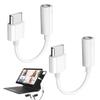 2PCS USB C to 3.5mm Audio Headphone Jack Adapter, Digital to Analog Audio Dongle Compatible with iPhone 16/16 Pro/15/Pro Max/Plus, Samsung Galaxy S24 S23 S22, MacBook, iPad Pro view 1