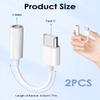 2PCS USB C to 3.5mm Audio Headphone Jack Adapter, Digital to Analog Audio Dongle Compatible with iPhone 16/16 Pro/15/Pro Max/Plus, Samsung Galaxy S24 S23 S22, MacBook, iPad Pro view 2