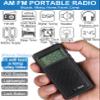 ZHIWHIS Portable Radio, AM FM Receiver, DSP Small Pocket Radios Operated by AAA Batteries, Digital Clock, 100 Station Memory, Start Timer/Sleep Timer, for Walking/Running, Black ZWS-105 view 2