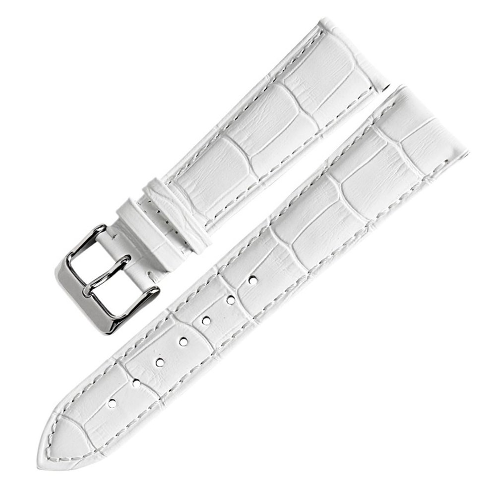 CongYi Fashion Green Watch Strap Women Men 14mm 16mm 18mm 20mm 22 Mm Genuine Leather Watch Band For Watch Bracelet(White,14mm)