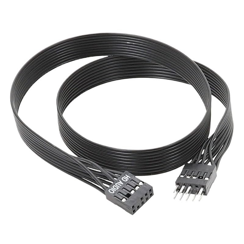 bodateng HD Audio/USB2.0 9pin Header Computer Motherboard Front Extension Cable Male to Female Connection Flat Cable(HDAudio,0.5m)