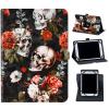 for TECLAST T40 Pro / T40 Plus / T40S / T40 case 10.4 inch (2023),360 Degree Rotating Case Protective Cover with Kickstand and with Magnetic Closure,Skull White Red Flowers view 1